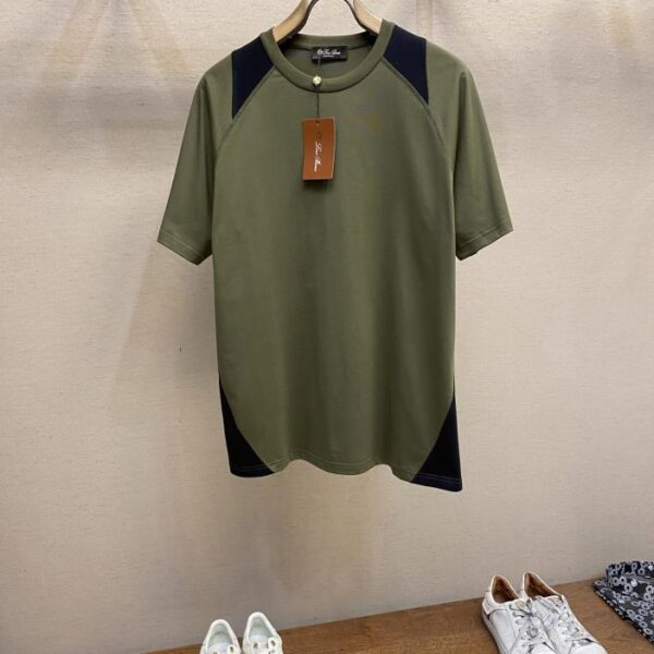 designer,replica,clothing,fake,1:1,lv,luxury,high quality Loro Piana new patchwork short-sleeved T-shirt (FA15)