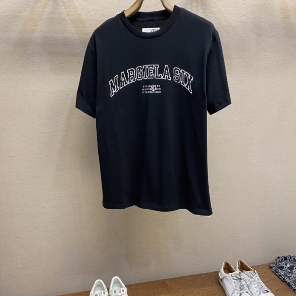 designer,replica,clothing,fake,1:1,lv,luxury,high quality MM6 Margiela new mottled curved letter T-shirt for men and women (4465)