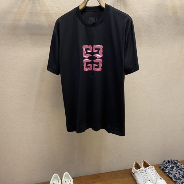 designer,replica,clothing,fake,1:1,lv,luxury,high quality Givenchy 4G printed short-sleeved T-shirt for men and women (E4A7)