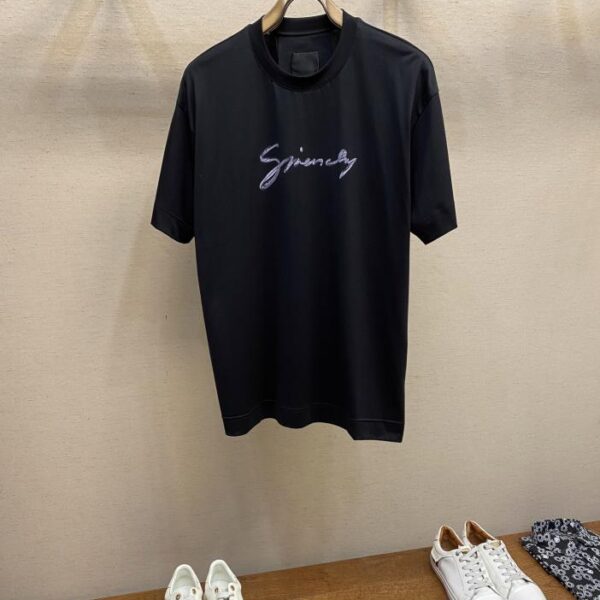 designer,replica,clothing,fake,1:1,lv,luxury,high quality Givenchy letter print short-sleeved T-shirt for men and women (F7D3)