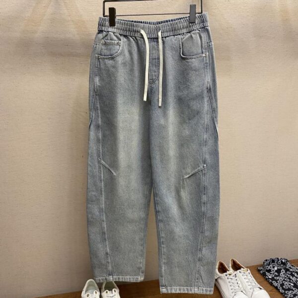 designer,replica,clothing,fake,1:1,lv,luxury,high quality BV scimitar vintage washed blue straight jeans (13C2)