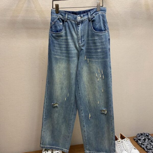 designer,replica,clothing,fake,1:1,lv,luxury,high quality BV high ounce distressed washed blue jeans (E750)