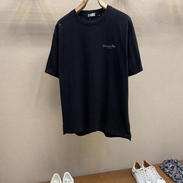 designer,replica,clothing,fake,1:1,lv,luxury,high quality Dior CD Xiaodi ripped short-sleeved T-shirt (A052)
