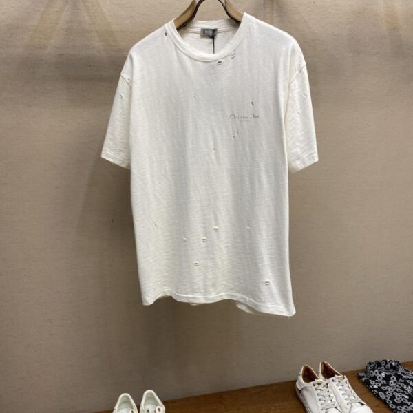 designer,replica,clothing,fake,1:1,lv,luxury,high quality Dior CD Xiaodi ripped short-sleeved T-shirt (FD61)