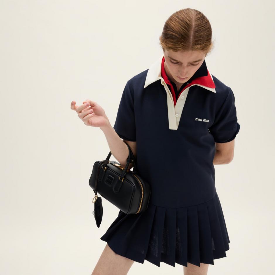 designer,replica,clothing,fake,1:1,lv,luxury,high quality Miu Miu new early spring color-blocked lapel pleated Polo dress (8C77) designer,replica,clothing,fake,1:1,lv,luxury,high quality Miu Miu new early spring color-blocked lapel pleated Polo dress (8C77)