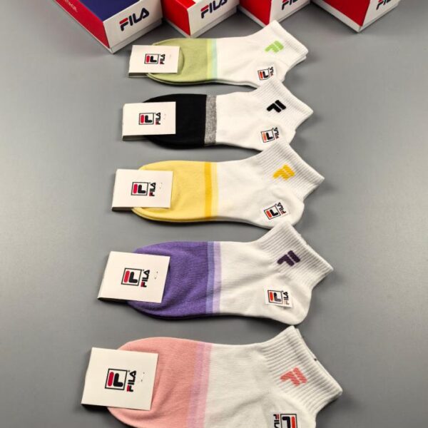 designer,replica,clothing,fake,1:1,lv,luxury,high quality FILA new summer product pure cotton socks, comfortable and breathable, 5 pairs in a box (FB79)