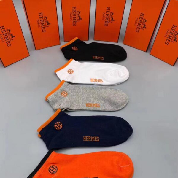 designer,replica,clothing,fake,1:1,lv,luxury,high quality HERMES new pure cotton material, comfortable and breathable, 5 pairs in a box (942C)