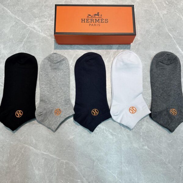 designer,replica,clothing,fake,1:1,lv,luxury,high quality HERMES new pure cotton material, comfortable and breathable, 5 pairs in a box (F66F)