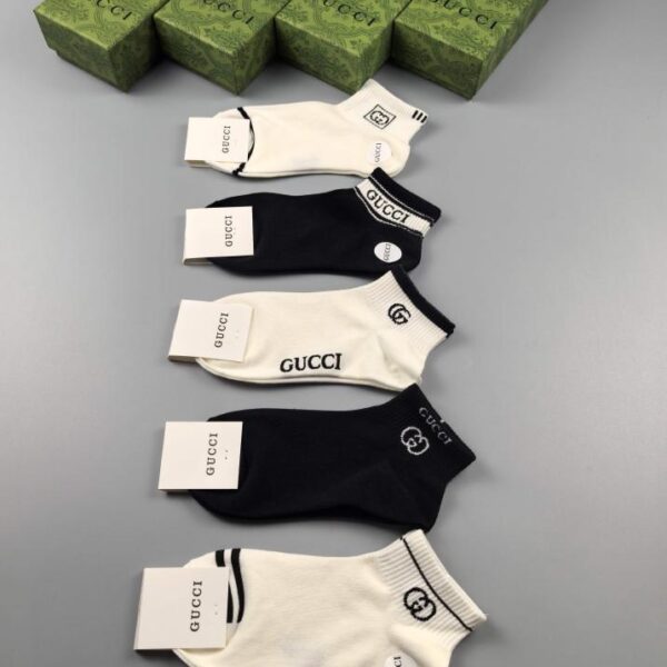 designer,replica,clothing,fake,1:1,lv,luxury,high quality GUCCI high-end custom counter latest pure cotton good quality 5 pairs in a box (9E07)