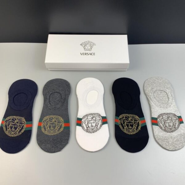 designer,replica,clothing,fake,1:1,lv,luxury,high quality VERSACE new summer invisible socks, pure cotton quality, comfortable and breathable, heel hot glue upgrade to prevent falling off, 5 pairs in a box (3821)