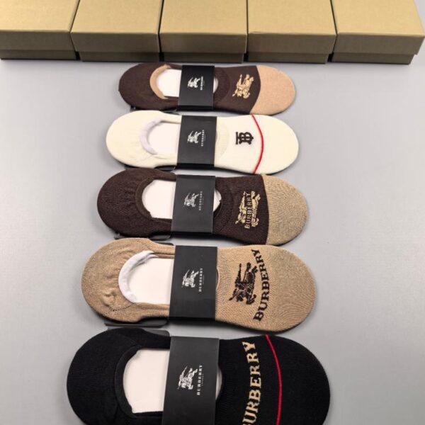designer,replica,clothing,fake,1:1,lv,luxury,high quality Burberry new summer invisible socks, pure cotton quality, 200 needle density, strong sweat absorption, 5 pairs in a box (EF5D)