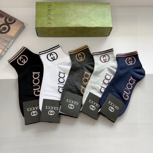 designer,replica,clothing,fake,1:1,lv,luxury,high quality Comes with packaging (5 pairs in a box) Gucci ins super popular short socks pure cotton fabric (654E)