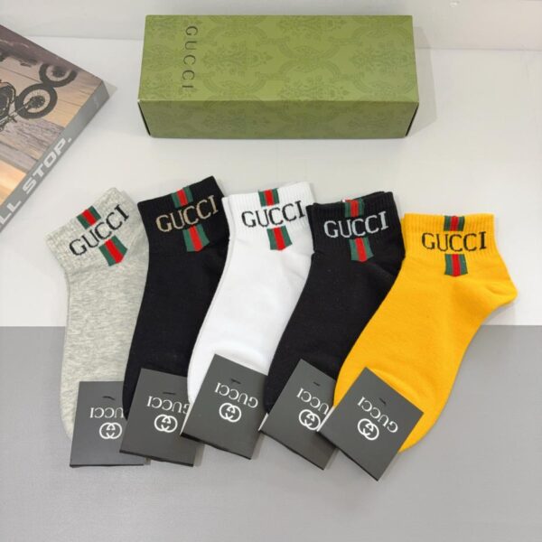 designer,replica,clothing,fake,1:1,lv,luxury,high quality Comes with packaging (5 pairs in a box) Gucci ins super popular short socks pure cotton fabric (99F1)