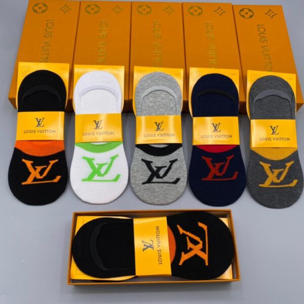 designer,replica,clothing,fake,1:1,lv,luxury,high quality New LV invisible socks, very good quality, sweat-absorbent, antibacterial, breathable and deodorant, 5 pairs in a box (9DDB)