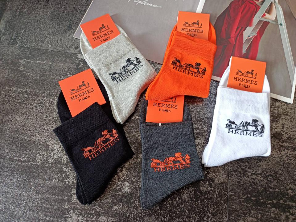 designer,replica,clothing,fake,1:1,lv,luxury,high quality HERMES Socks/Stocks 5 pairs pack 5 different colors Couple style (B0B4)
