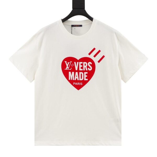 designer,replica,clothing,fake,1:1,lv,luxury,high quality L* love flocked printed short sleeves (2902)