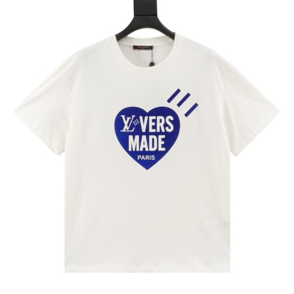 designer,replica,clothing,fake,1:1,lv,luxury,high quality L* love flocked printed short sleeves (E9DD)