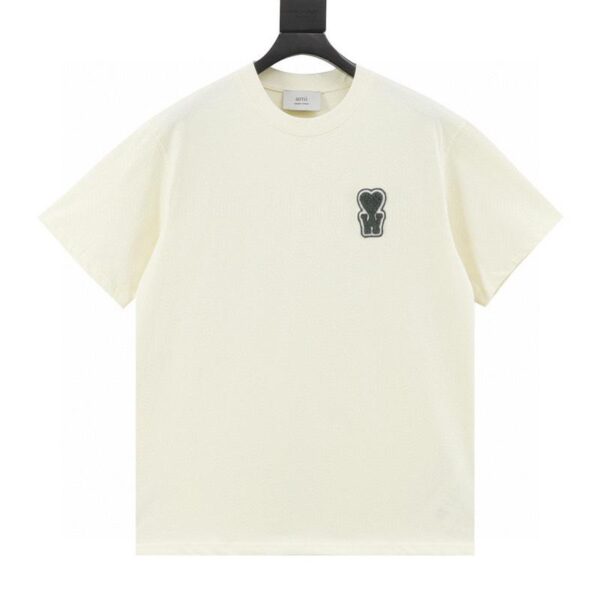 designer,replica,clothing,fake,1:1,lv,luxury,high quality AMI PARIS x WOO SHIK joint model SS25 contrasting short-sleeves (4FFE)
