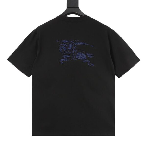 designer,replica,clothing,fake,1:1,lv,luxury,high quality Burberry hollow back patch embroidered war horse short-sleeved T-shirt (EE01)