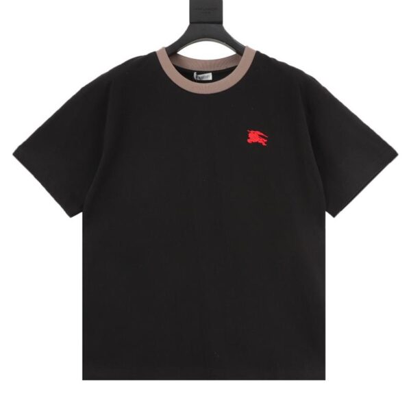 designer,replica,clothing,fake,1:1,lv,luxury,high quality Burberry patchwork collar war horse logo embroidered short-sleeved T-shirt (2B60)