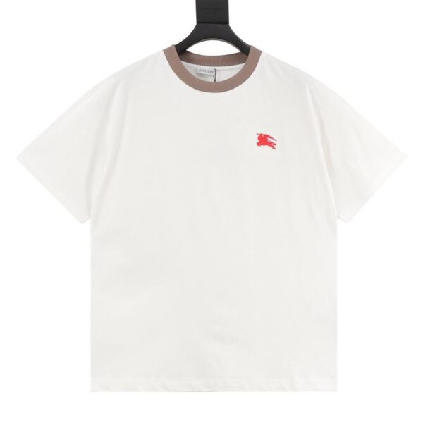 designer,replica,clothing,fake,1:1,lv,luxury,high quality Burberry patchwork collar war horse logo embroidered short-sleeved T-shirt (F8C0)