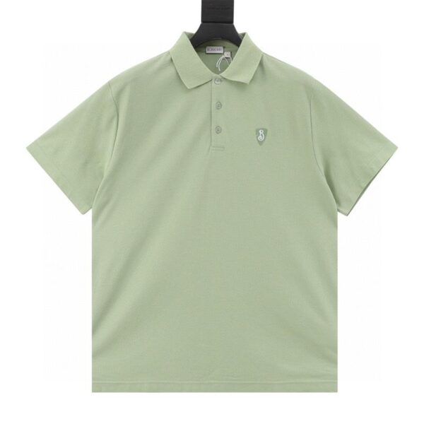 designer,replica,clothing,fake,1:1,lv,luxury,high quality Burberry shield contrast line short-sleeved POLO shirt (C1D0)