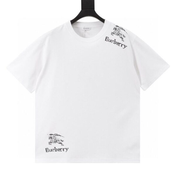 designer,replica,clothing,fake,1:1,lv,luxury,high quality Burberry shoulder hem war horse print short sleeves (8606)