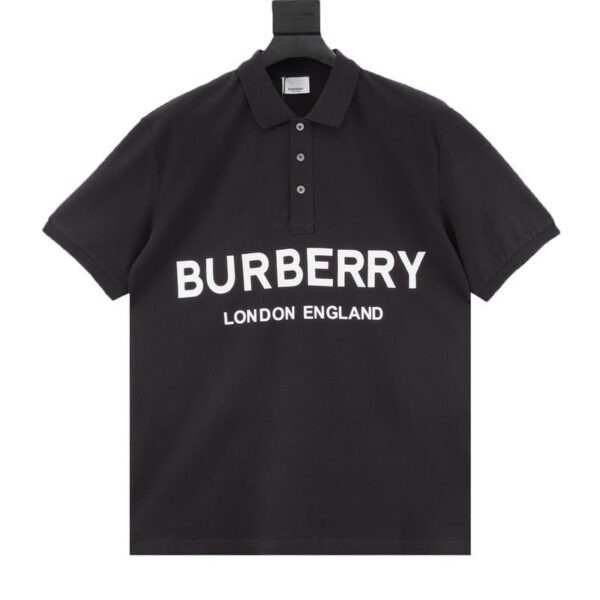 designer,replica,clothing,fake,1:1,lv,luxury,high quality Burberry short-sleeved POLO shirt with double row of letters on the chest (2047)