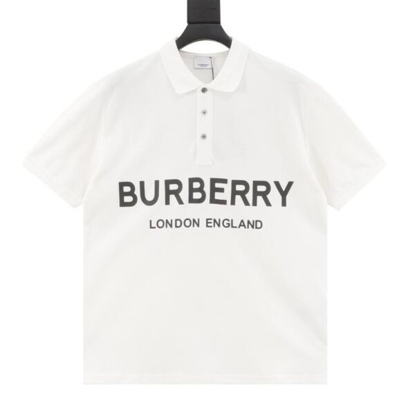 designer,replica,clothing,fake,1:1,lv,luxury,high quality Burberry short-sleeved POLO shirt with double row of letters on the chest (B816)