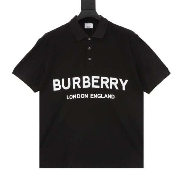 designer,replica,clothing,fake,1:1,lv,luxury,high quality Burberry short-sleeved POLO shirt with double row of letters on the chest (E100)