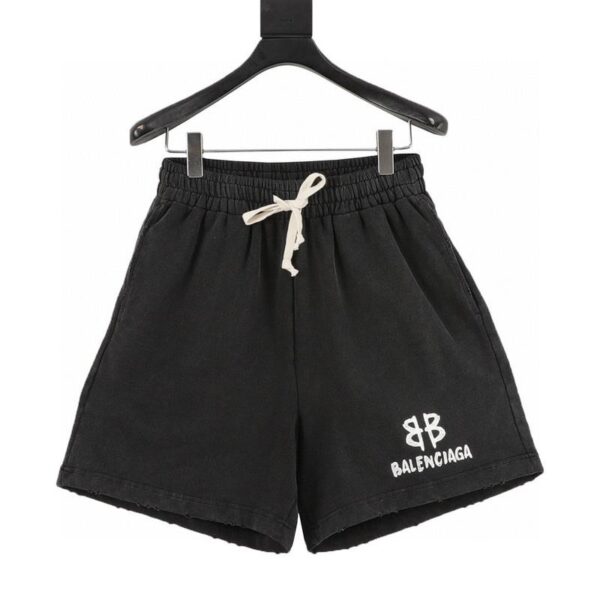 designer,replica,clothing,fake,1:1,lv,luxury,high quality Balenciaga hand-painted lettering printed shorts (35E6)