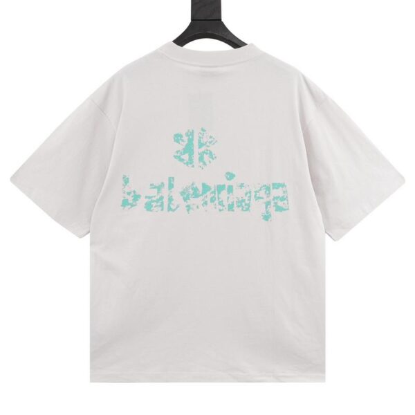 designer,replica,clothing,fake,1:1,lv,luxury,high quality Balenciaga blur printed round neck short sleeves (6958)