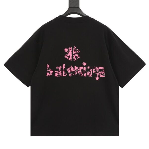 designer,replica,clothing,fake,1:1,lv,luxury,high quality Balenciaga blur printed round neck short sleeves (8035)