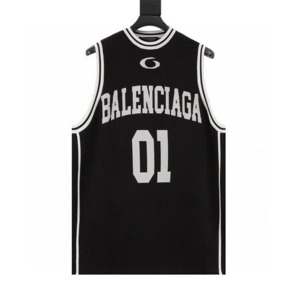 designer,replica,clothing,fake,1:1,lv,luxury,high quality Balenciaga woolen basketball vest (99E6)