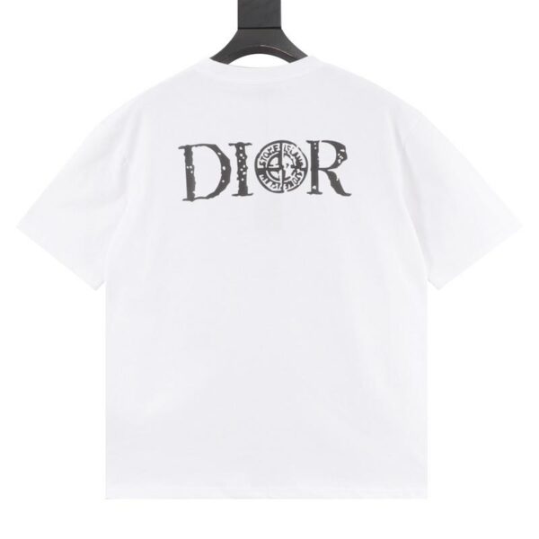 designer,replica,clothing,fake,1:1,lv,luxury,high quality Dior x Stone Island∕Dior Stone Island Dior joint front and back center print short-sleeved T-shirt (E351)