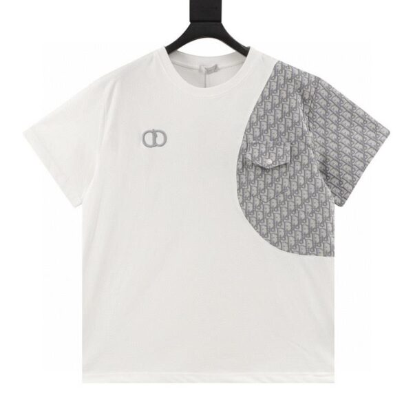 designer,replica,clothing,fake,1:1,lv,luxury,high quality Dior embroidered patchwork round neck short sleeves (6FF1)