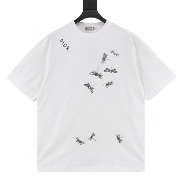 designer,replica,clothing,fake,1:1,lv,luxury,high quality Dior little dragonfly print T-shirt (5B11)