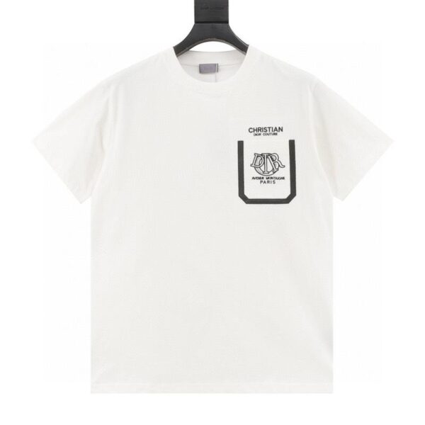 designer,replica,clothing,fake,1:1,lv,luxury,high quality Dior classic pocket embroidery short-sleeved T-shirt (4C0D)