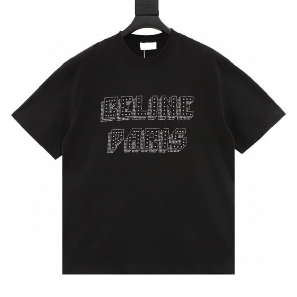 designer,replica,clothing,fake,1:1,lv,luxury,high quality Celine rivet letter heavy industry short sleeves (35C0)