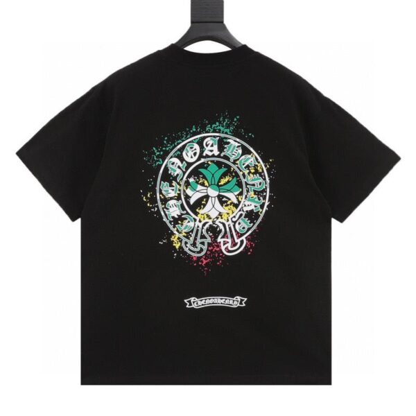 designer,replica,clothing,fake,1:1,lv,luxury,high quality Chrome Hearts inkjet printed short-sleeved T-shirt (03ED)