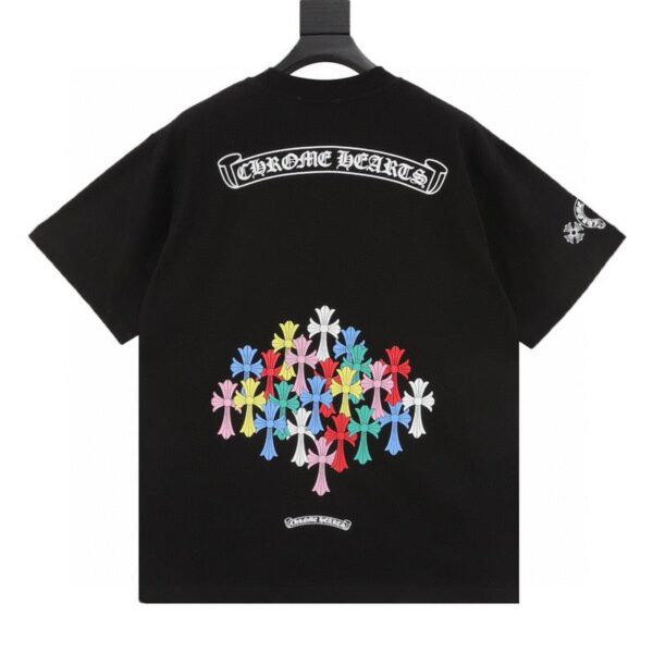 designer,replica,clothing,fake,1:1,lv,luxury,high quality Chrome Hearts Colorful Cross Short Sleeve T-Shirt (325E)