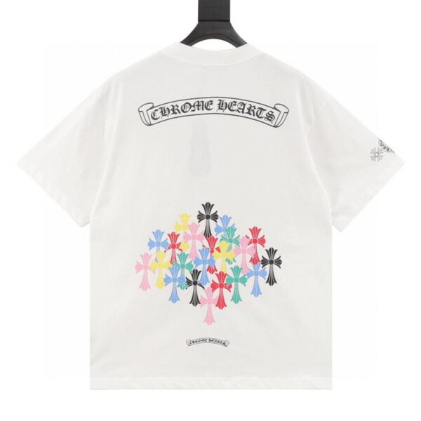 designer,replica,clothing,fake,1:1,lv,luxury,high quality Chrome Hearts Colorful Cross Short Sleeve T-Shirt (D690)