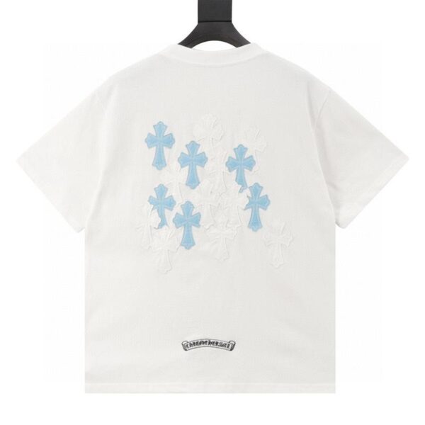 designer,replica,clothing,fake,1:1,lv,luxury,high quality Chrome Hearts full leather label short-sleeved T-shirt (06E1)