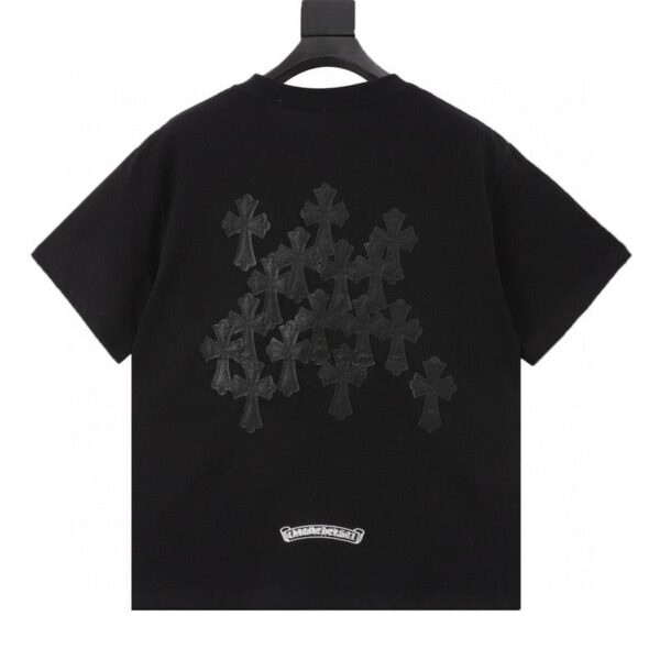 designer,replica,clothing,fake,1:1,lv,luxury,high quality Chrome Hearts full leather label short-sleeved T-shirt (4D3E)