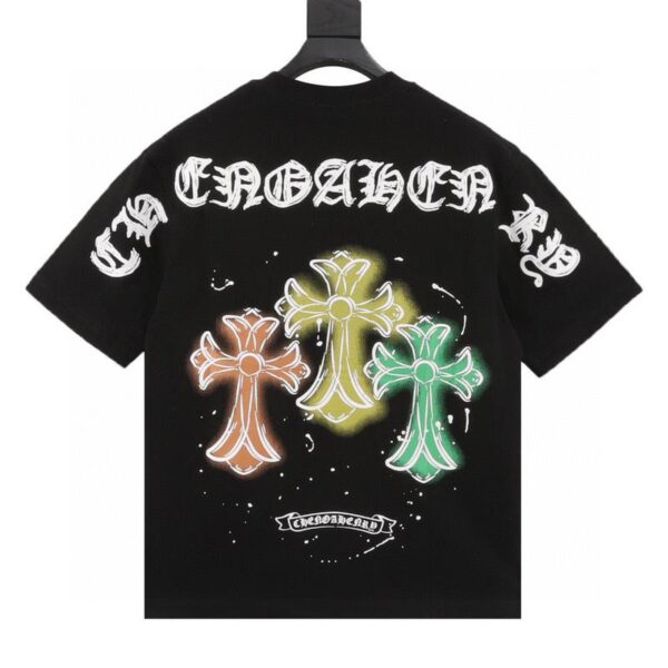 designer,replica,clothing,fake,1:1,lv,luxury,high quality Chrome Hearts Neon Cross Print Short Sleeve (75CF)