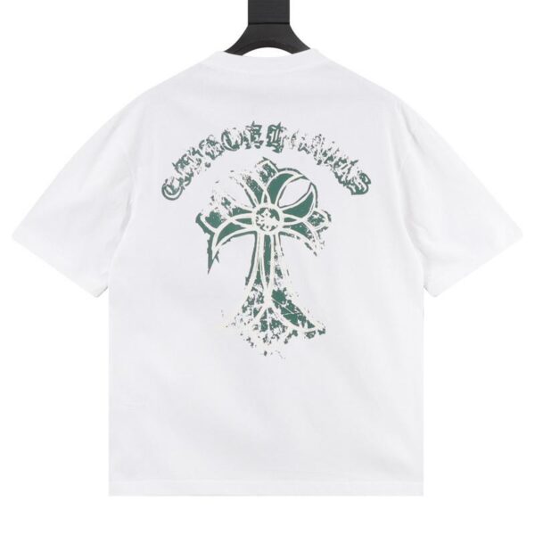 designer,replica,clothing,fake,1:1,lv,luxury,high quality Chrome Hearts mottled cross Sanskrit printed short sleeves (9030)