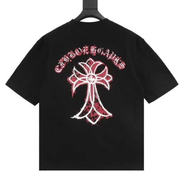 designer,replica,clothing,fake,1:1,lv,luxury,high quality Chrome Hearts mottled cross Sanskrit printed short sleeves (9EAE)