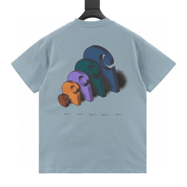 designer,replica,clothing,fake,1:1,lv,luxury,high quality Carhartt wip Carhartt summer new three-dimensional logo printed short-sleeved T-shirt (D895)