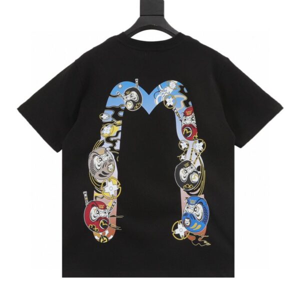 designer,replica,clothing,fake,1:1,lv,luxury,high quality Evisu Ninja Daruma Big M printed wide T-shirt (9EB2)