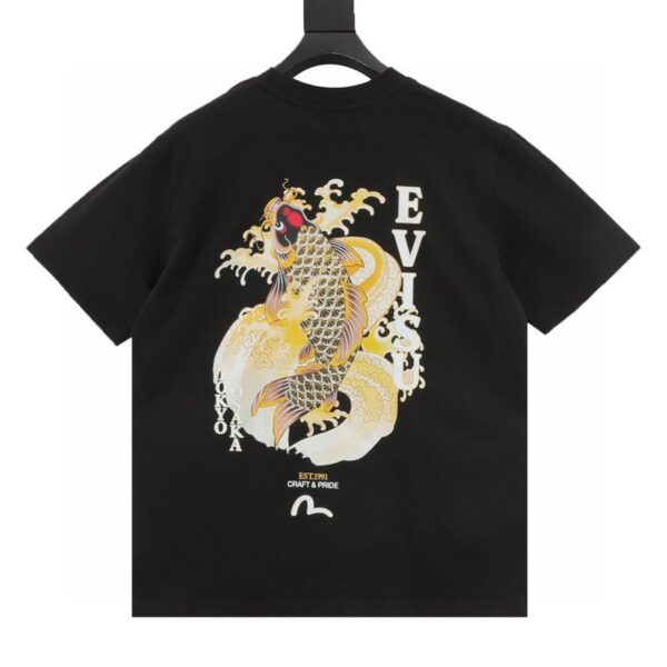 designer,replica,clothing,fake,1:1,lv,luxury,high quality Evisu fashionable carp print T-shirt (335E)